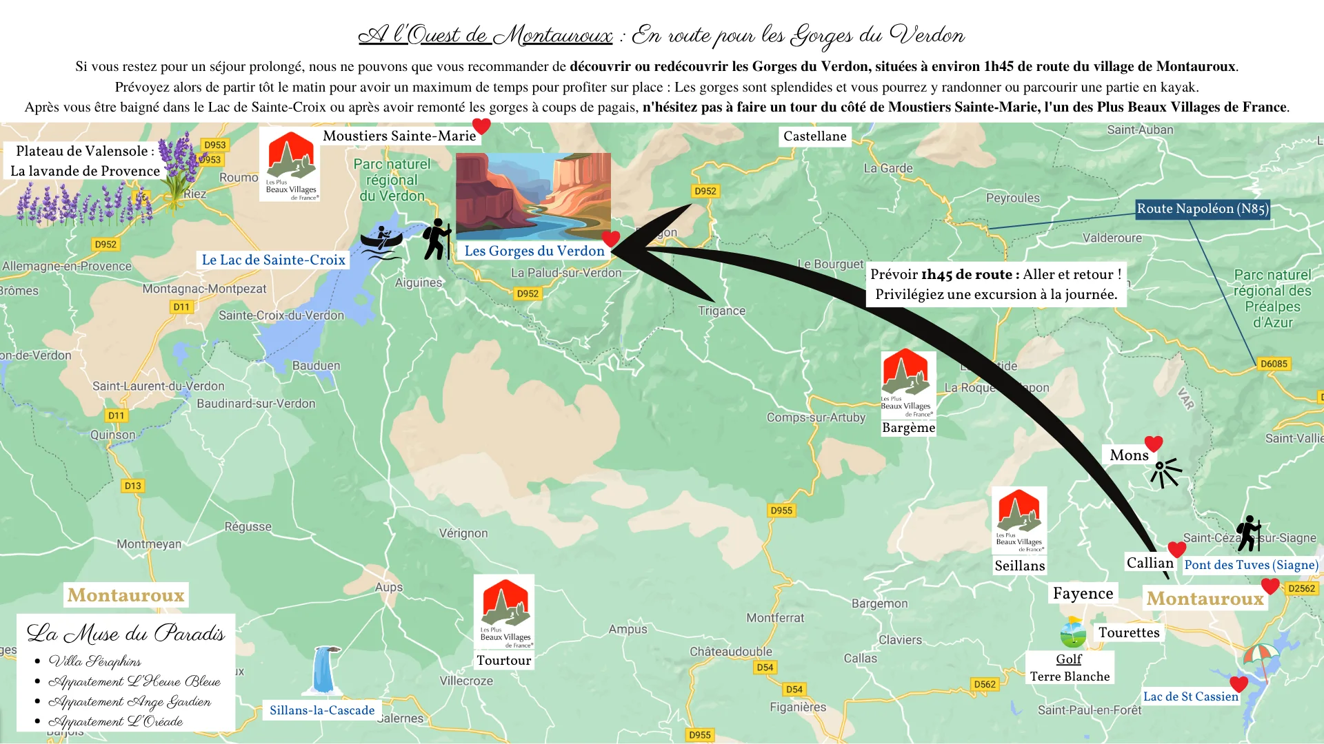 À l'ouest de Montauroux : la route des Gorges du Verdon et du lac de Sainte-Croix